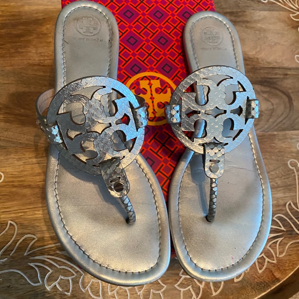 Tori Burch Silver Sandals